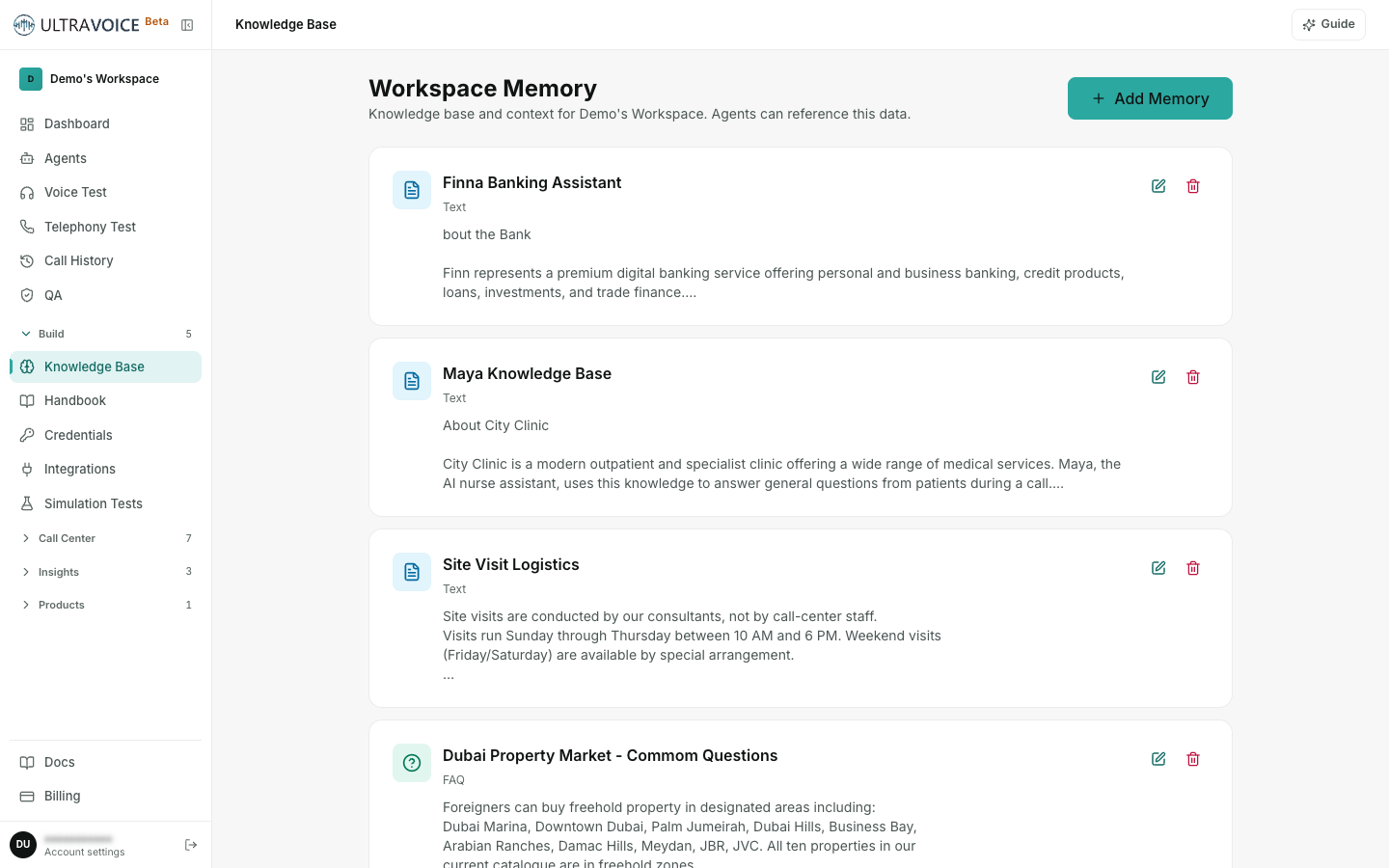 Knowledge Base page
