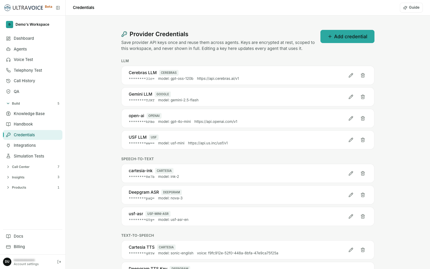 Credentials vault