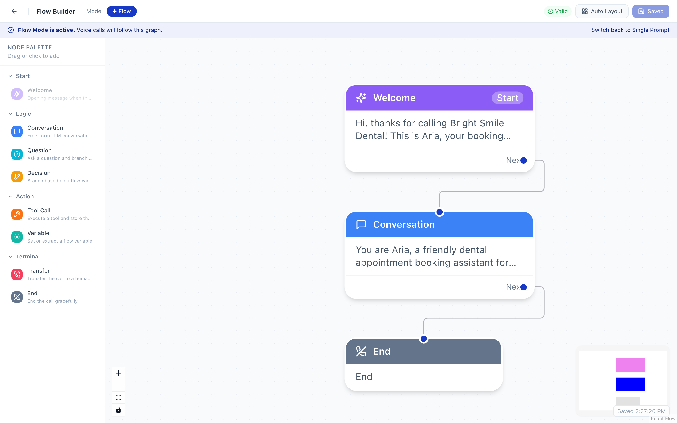 Flow Builder canvas